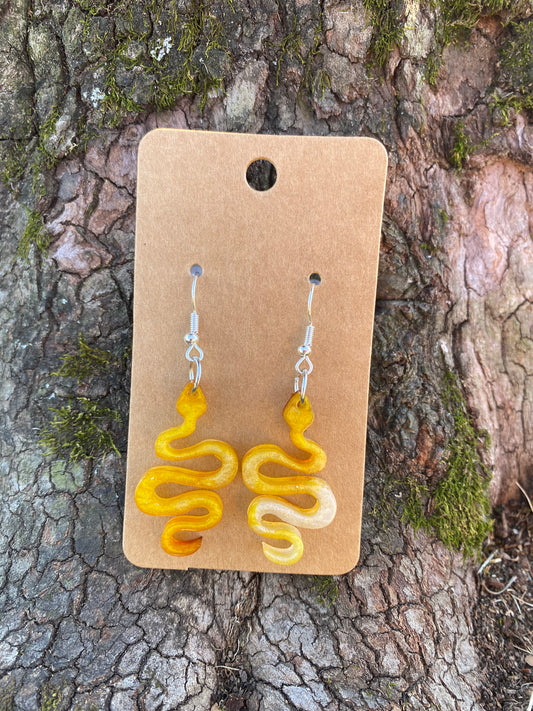 Yellow Snake Earrings